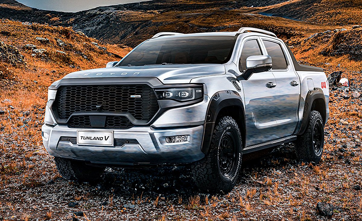 Foton Tunland V9 pikapas akmenuotoje bekelėje